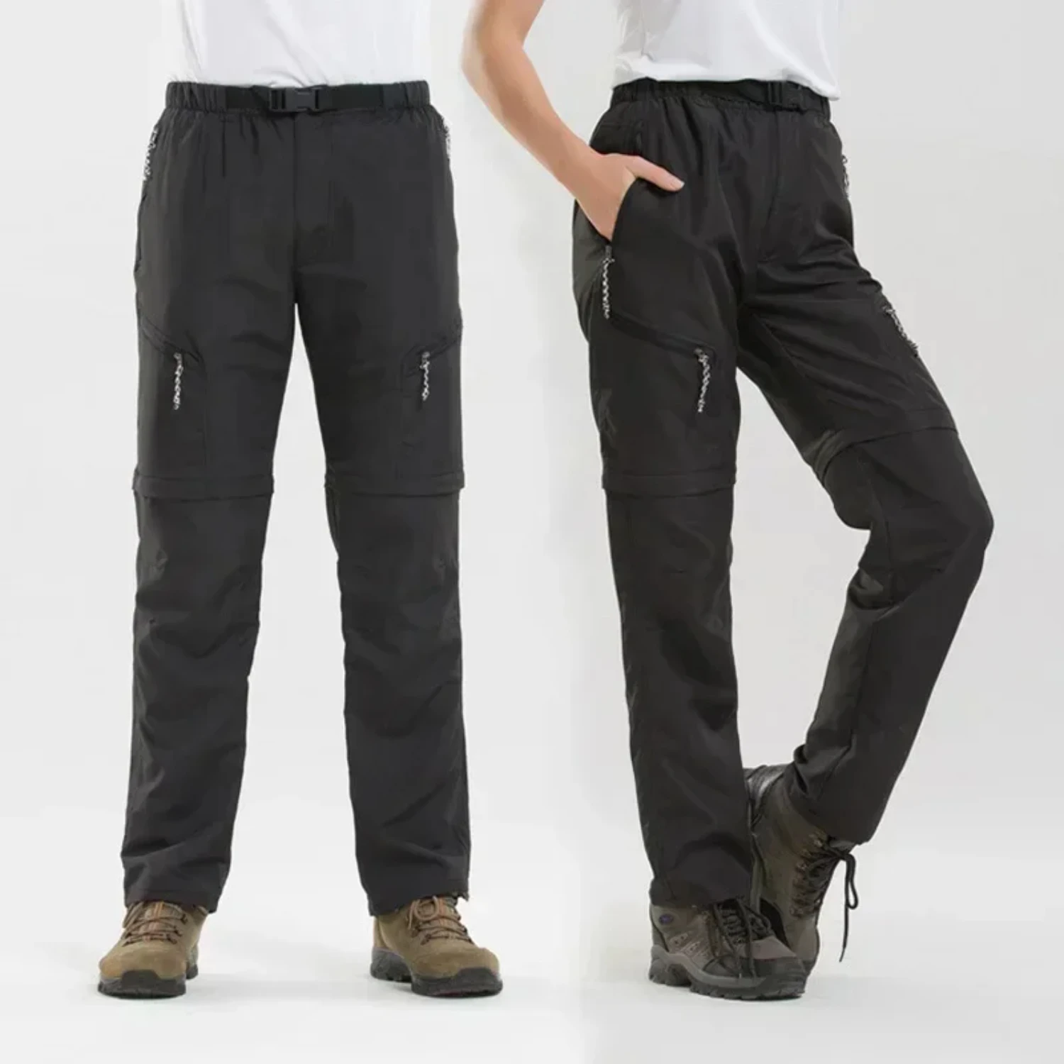 Men's Outdoor Tactical Cargo Pants Waterproof Quick-Drying Versatile Essential Gear with Detachable Stretch Shorts