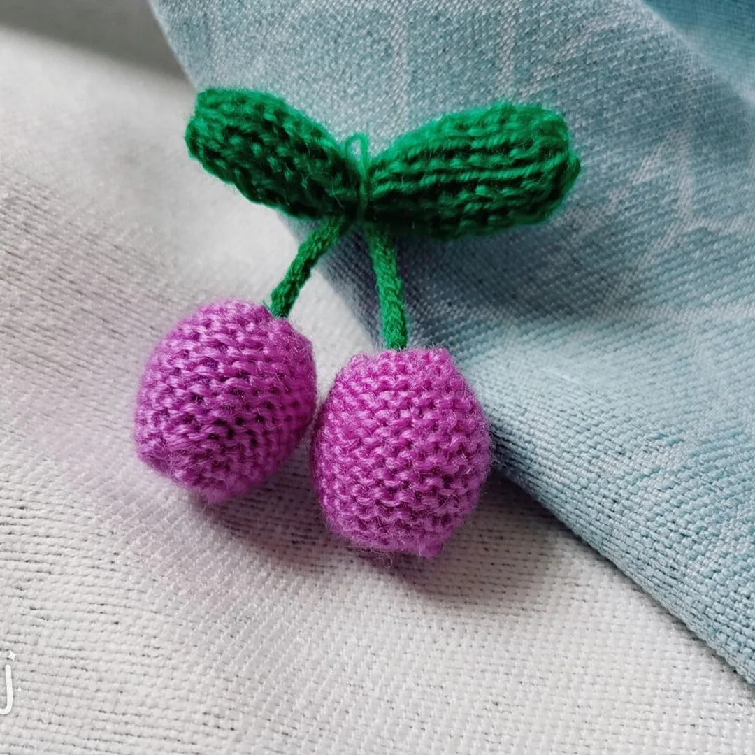 Wool Crochet Accessories 10Pcs Handmade Cherry
