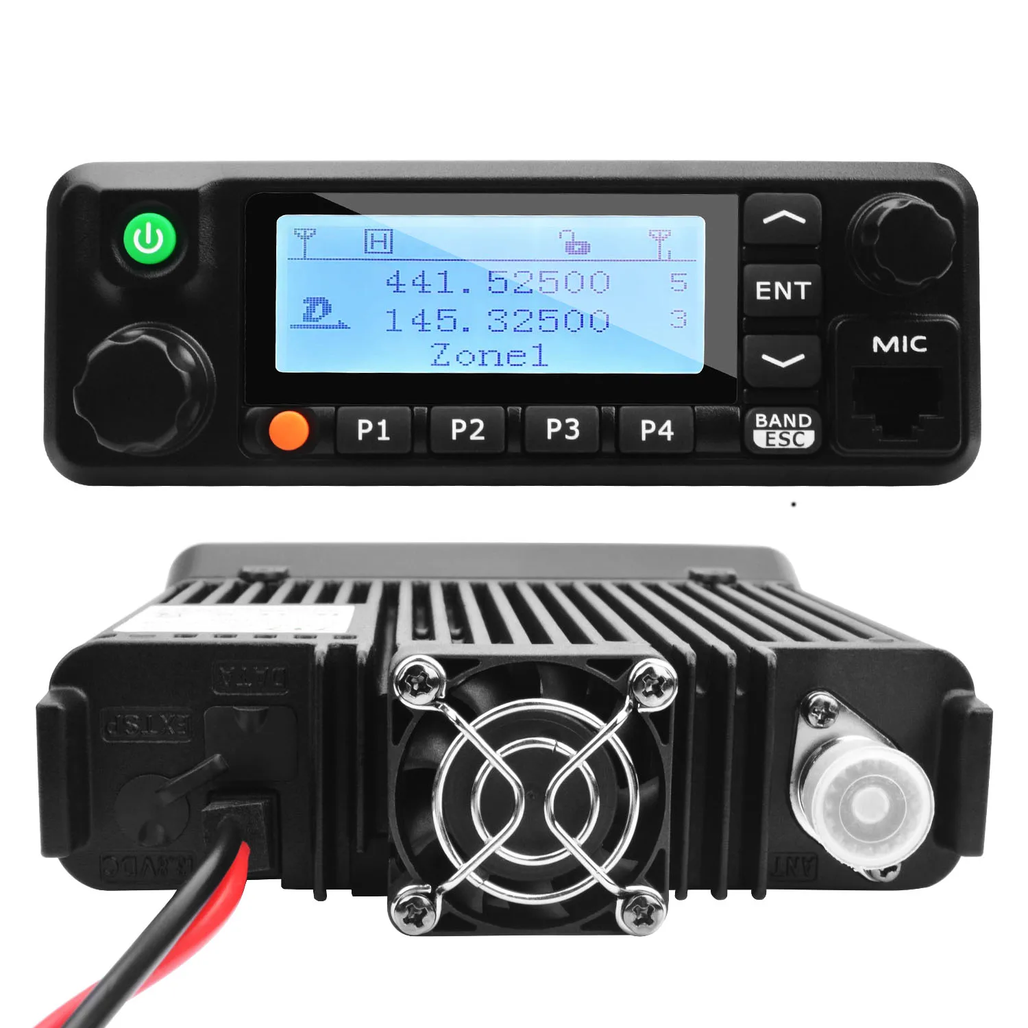 TYT Mobile Transceiver MD-9600 GPS VHF136-174MHz UHF400-480MHz Dual Band Voice Record VOX 50W DMR Digital & Analog Walkie Talkie 6