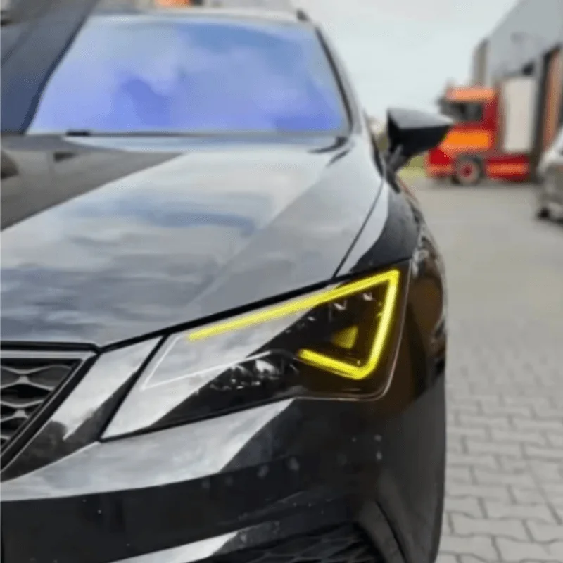 시트 레온 ST 2017 2018 2019 2020용 노란색 DRL LED 보드 LED 헤드라이트 DRL 주간 주행등 OEM 5F0941475A 5F0941476A