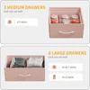 Dresser for Bedroom with 11 Drawer, Dressers & Chests of Drawers with Side Pockets, Hooks, Fabric Storage Drawer 6