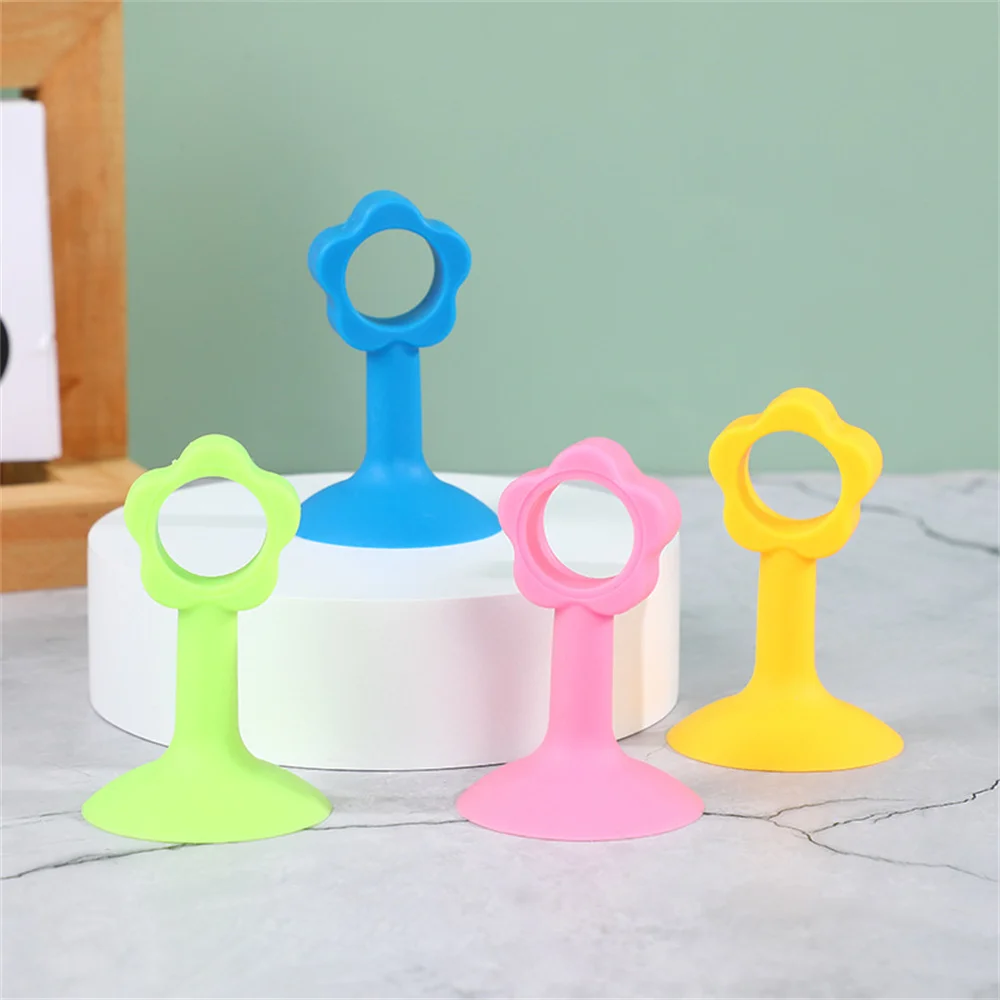 Soft Silicone Door Stopper Anti-damage Wall Protector Suction Cup Door Handle Bumper Mute Walls Furniture Fittings