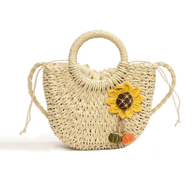 

Новинка весна-лето 2024, модная повседневная плетеная женская сумка через плечо из соломы, тканые кошельки и сумочки