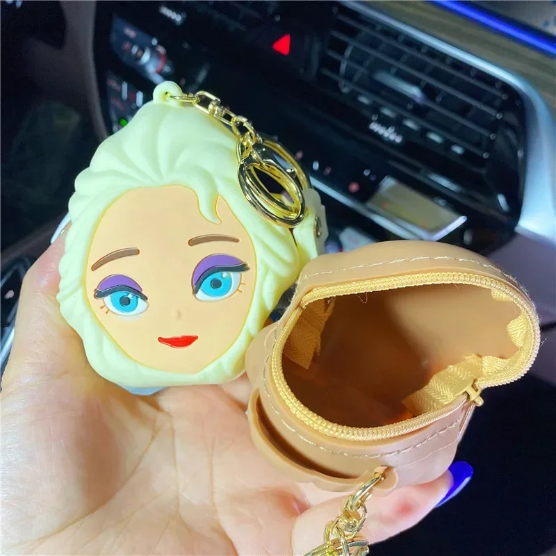 Disney Princess Key Chains Anime Figures Elsa Snow White Jasmine
