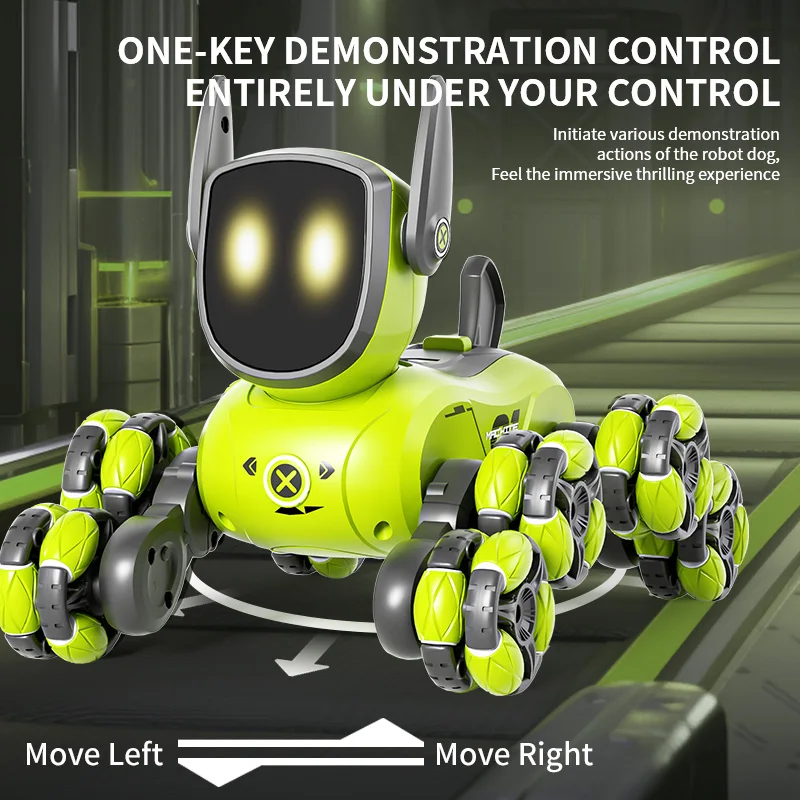 JJRC New Q200 Small Eight Wheel Gesture Sensing Multi functional Voice Interaction RC Stunt Machine Dog Children Toy