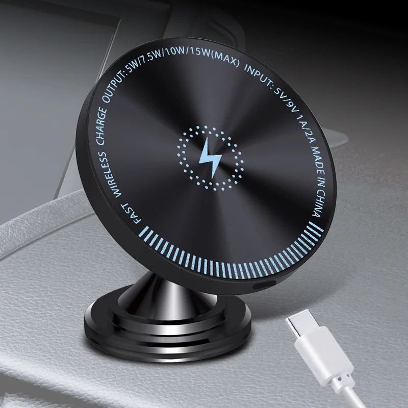 Enhanced Magnetic Wireless Car Charger – 15W Fast Charging Phone Mount Holder