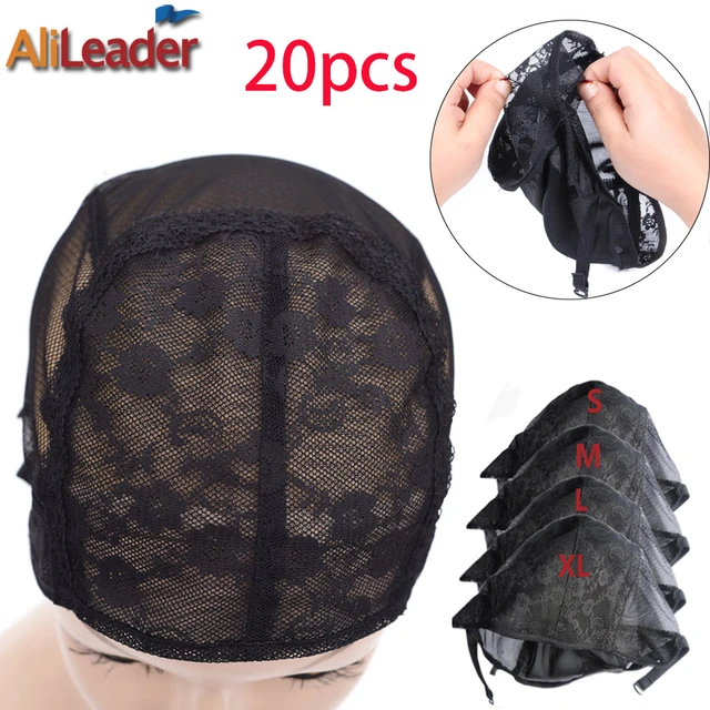 Bonnet De Perruque En Dentelle Suisse Extensible, 20 Pièces Xl/l/m/s, Avec  Bretelles Réglables, Filet Noir Invisible, Bon Marché - Filets À Cheveux -  AliExpress