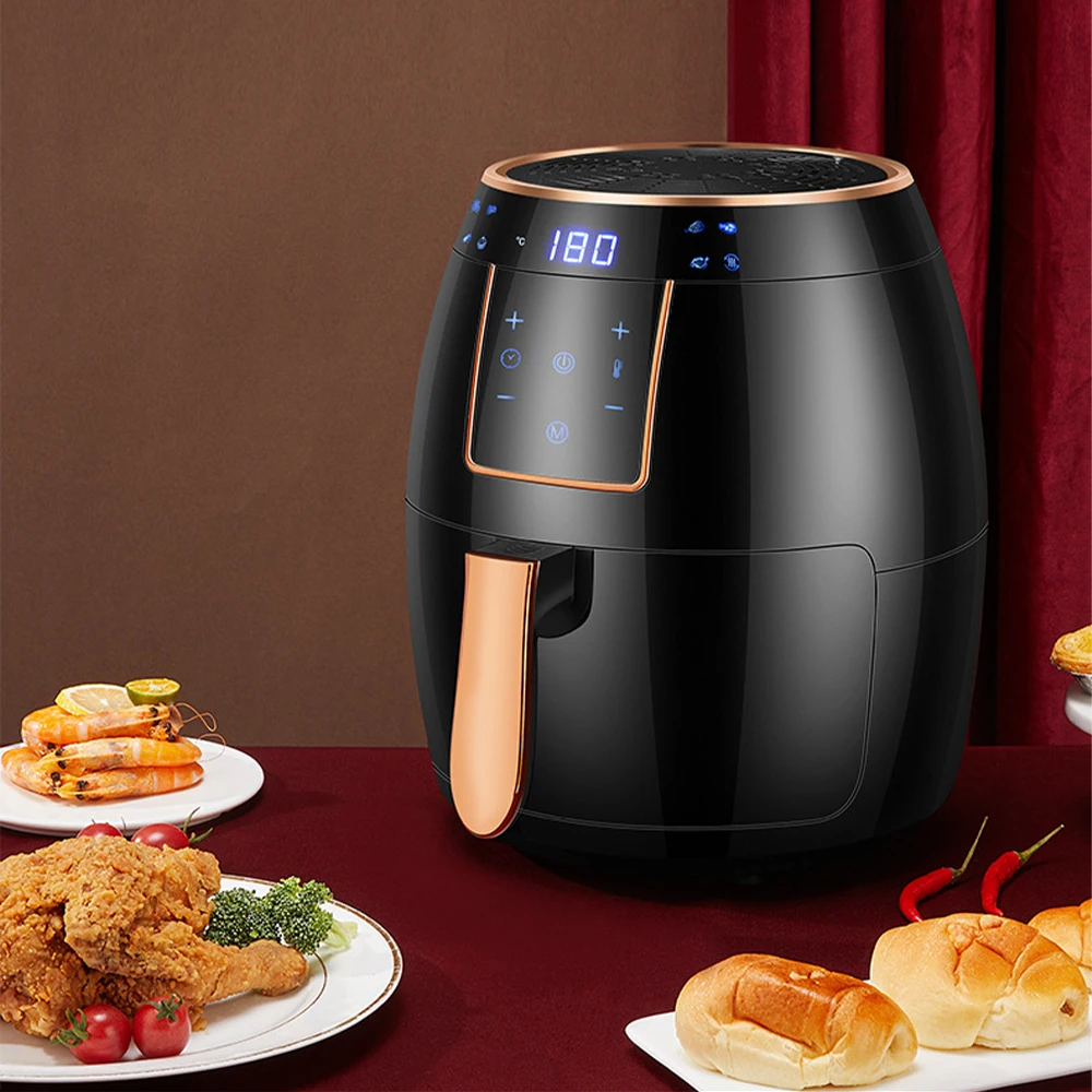 

Smart Electric Air Fryer Without Oil 5.5L 1300W Intelligent Deep Air Fryer Oven 360 Hot Air Circulation Cooker