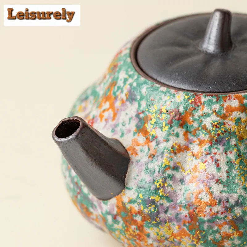 280ml Rock Painting Time Pumpkin Teapot Handmade Tea Infuser Pot Tea Maker Kettle With Ball Hole For Tea Accessories Ornaments