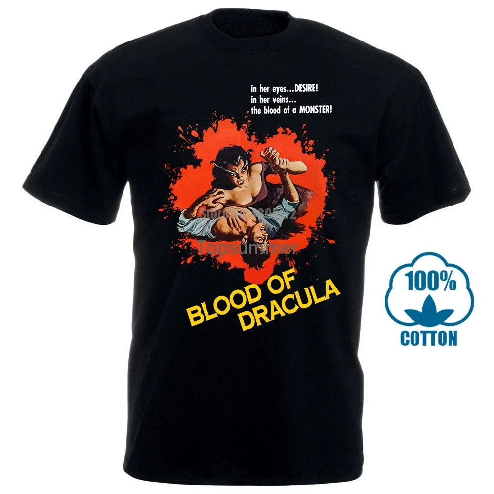 

Blood Of Dracula H L Strock Movie Poster Man'S Motorcyclist Shirts Retro T Shirts Russia Tshirt Sloth T-Shirt Summer Tops Ziyhib