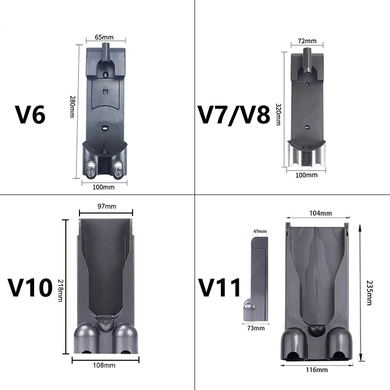 Universal Vacuum Cleaner Docking Station and Storage Rack with Nozzle Bracket and Spare Parts Organizer