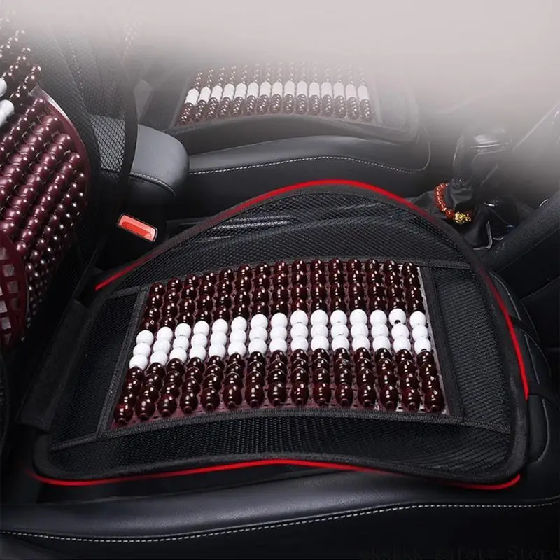 XXFF 프리미엄 품질 여름 멋진 자동차 시트 커버 천연 나무 구슬 마사지 시트 매트 2 색 통기성