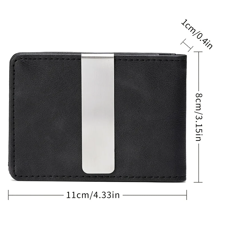 Sleek PU Leather Bi-Fold Wallet with Detachable Money Clip and Multi-Card Organizer