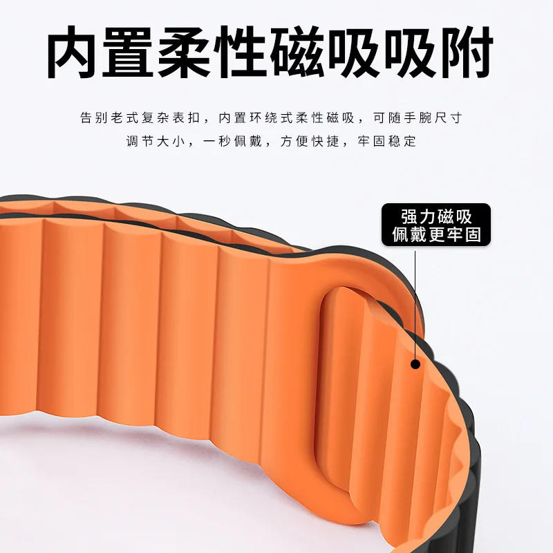Pulseira Magnética de Silicone para Relógio Huawei Relógio 4pro Gt2 gt Pro 46 mm Pulseira de Substituição Pulseira Bracelete Final Bracelete - Image 5
