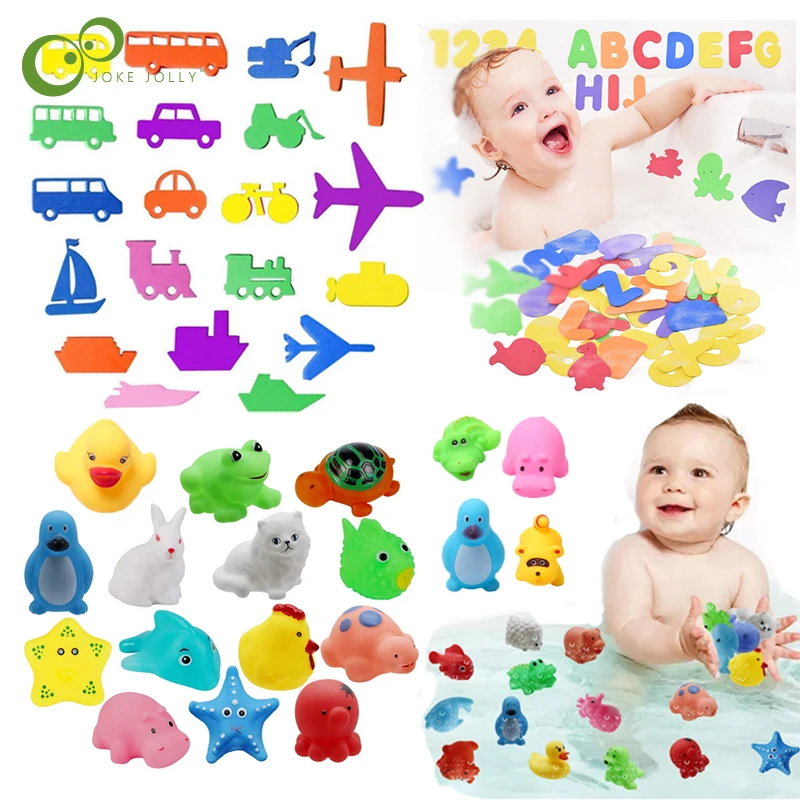 Baby Bath Toys 2 Years Rubber Bath Toys For Kids Bathroom Accessories  Children'S Toy Organizer Baby Bath And Shower Water Game