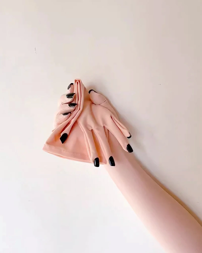 Fursuit kigurumi Pink Flesh Spandex Zentai Nail Gloves Men's /Women Cosplay Kigurumi Long Gloves With Nails cosplay Accessories