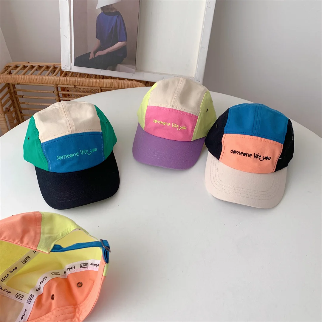 Summer Outdoor Baby Cap Hat Color Contrast Cotton Kids Boy Girls