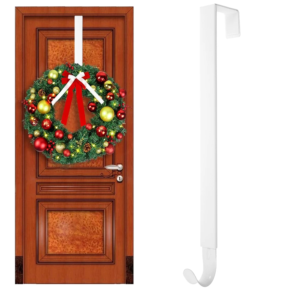 Adjustable Wreath Hanger Over The Door Wreath Holder Metal Front Door Hook Extensible Hanger for Front