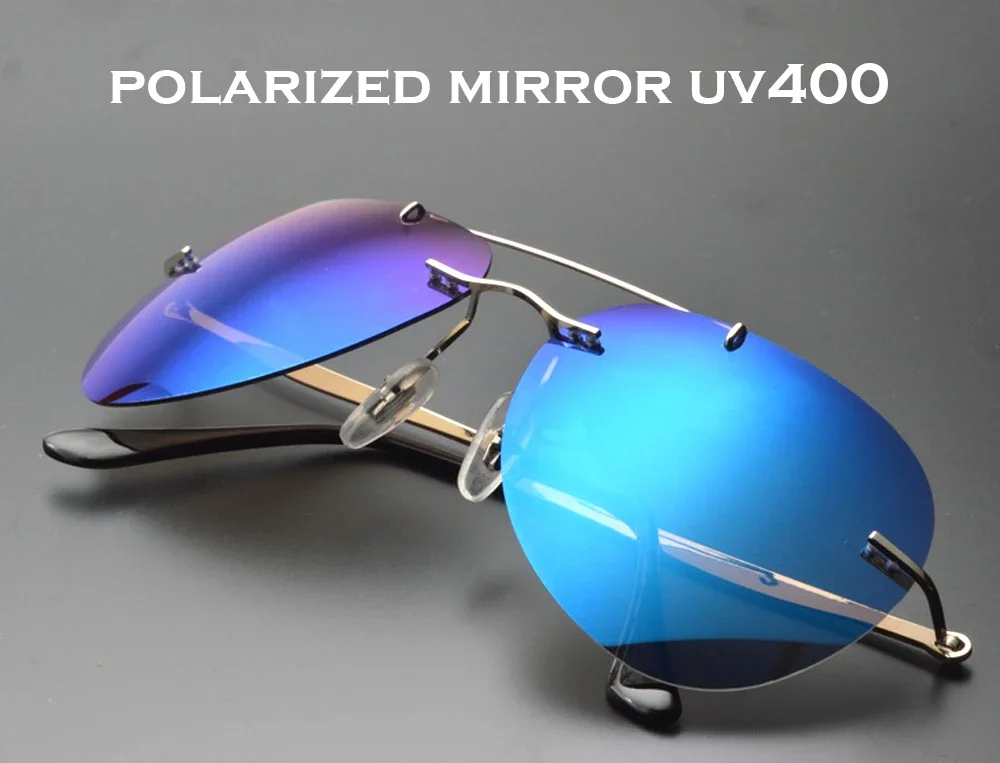 

LIMITED!!! CLARAVIDA MEN WOMEN AVIATION RIMESS BLUE MIRROR UV400 POLARIZED WITH CASE SUNGLASSES