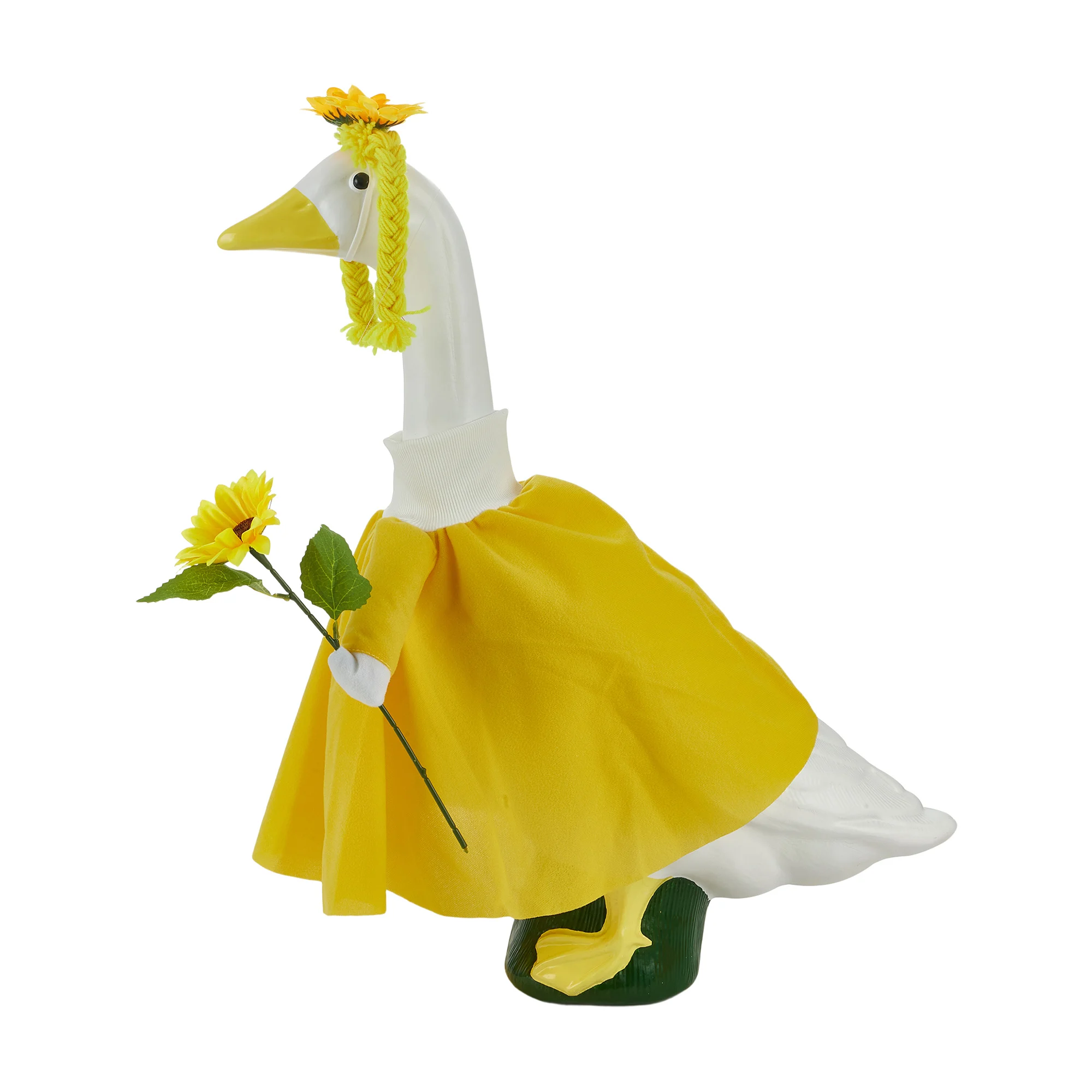 Sunflower Yellow Duck Costume Short Sleeve Low Neck Dress Daisy Flower Crown Headband Outdoor Party Decorations