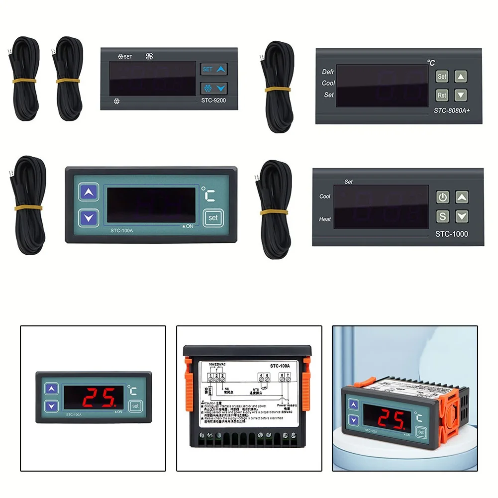 

Microcomputer Thermostat STC-9200 Microcomputer Switch Control Systems Cooling And Heating Temperature Controller 220V