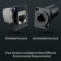 D-Type Panel Mount RJ45 Socket, CAT5e CAT6 Ethernet Network Connector for Wall Plate, Server Rack and Enclosure 5