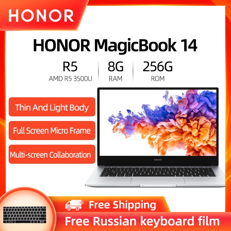  HONOR MagicBook 14 Laptop 14 Inch 8GB RAM 256GB SSD IPS Notebook AMD R5 3500U Thin And Light Computer 1920×1080 