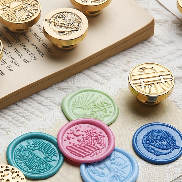 Heart Shaped 3D Relief Wax Seal Stamp Premium Kit