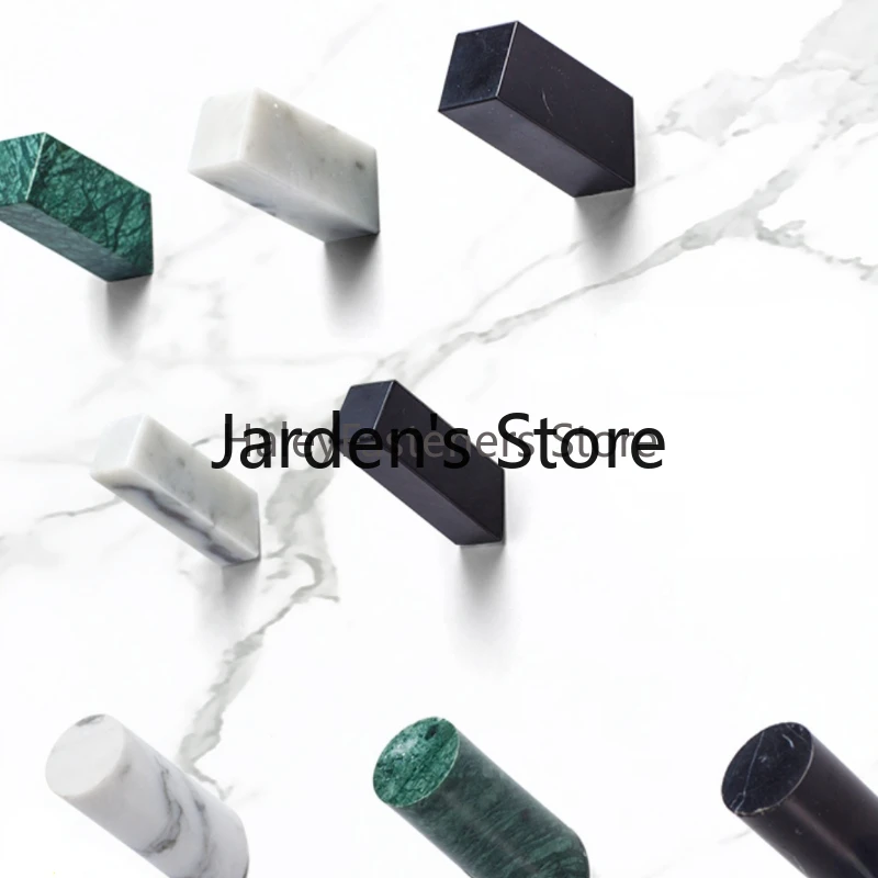 Luxury marble hook creative cylindrical coat hook Nordic style wall hanging bedroom wardrobe hanger 2