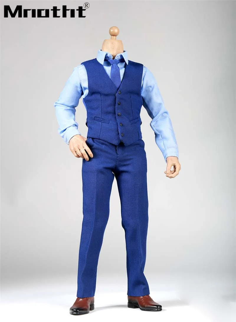 

1:6 Scale Blue Suit Set With Male Soldier Muscle Body Model for 12inch Man Action Figure Hobbies Toys m5