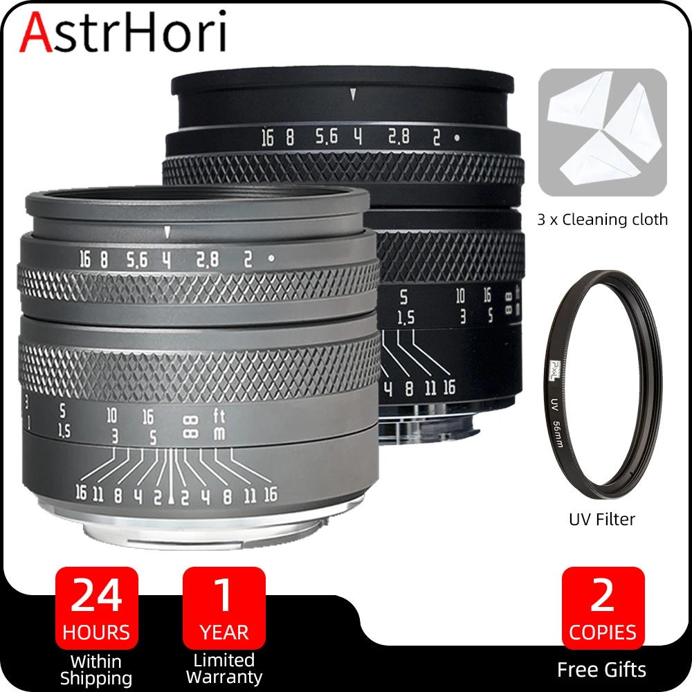 Astrhori 50Mm F2 Full Frame Manuale Prime Obiettivo Ad Ampia Apertura Per Sony E Fuji X Canon Rf Eos-R Nikon Z Leica L Mount Camera