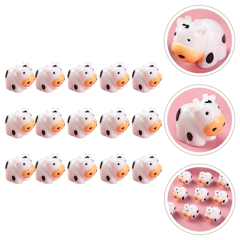 

15 Pcs Phone Case Cow Ornament Toy Mini Dollhouse Resin Miniature Farm Figurine