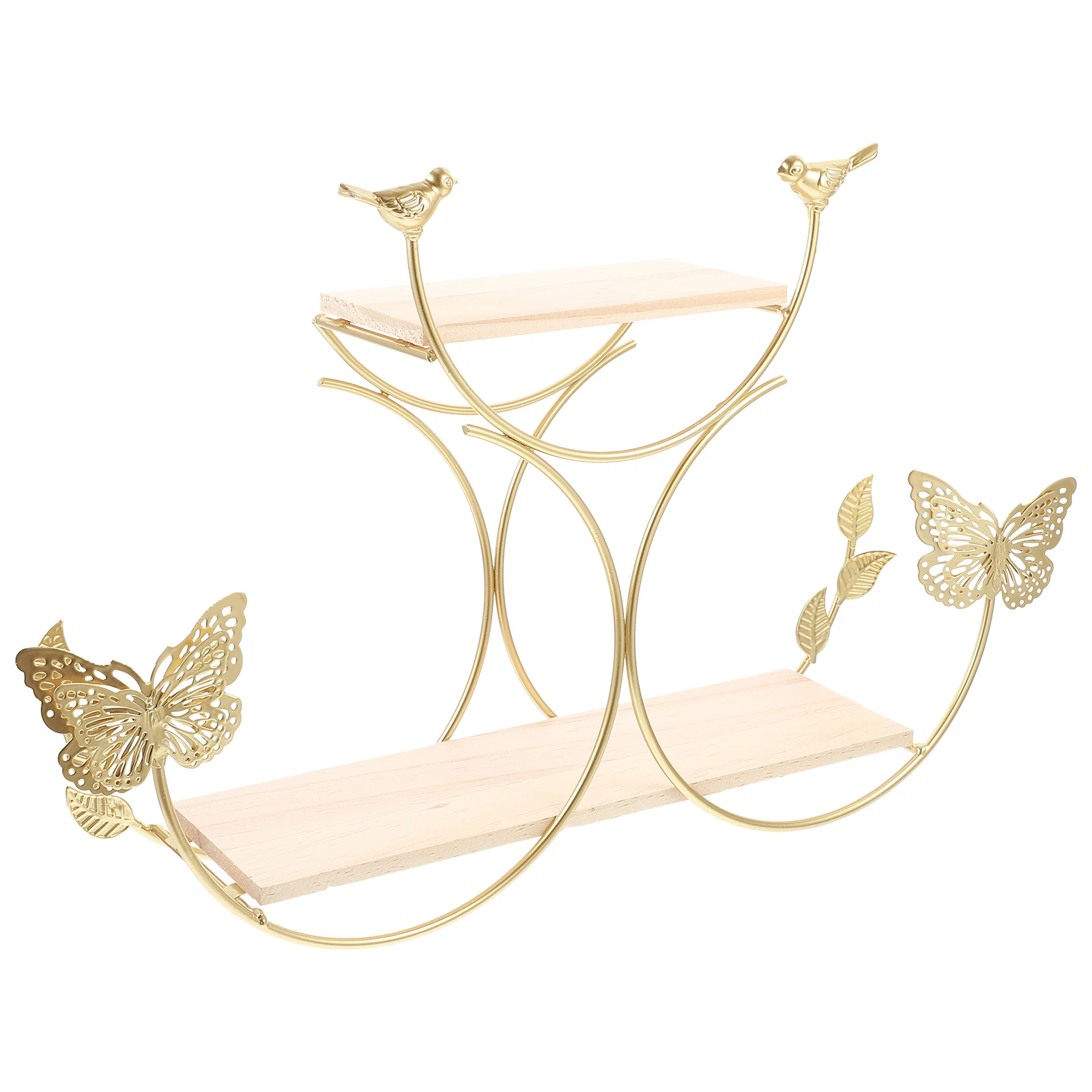 

1pc Iron Wall-mounted Storage Rack Bathroom Storage Shelf Sundries Rack Sundries Holder Decorative Nordic Wall Shelf (Golden)