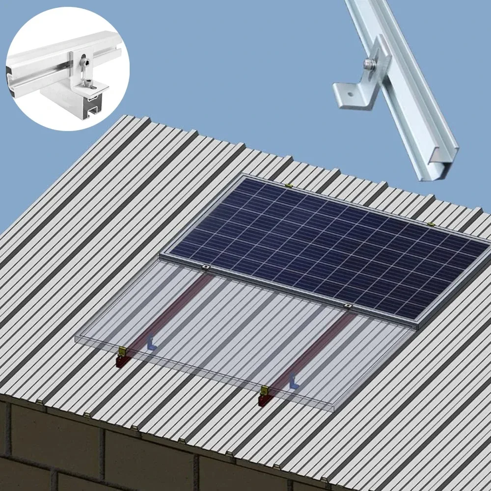 Solar Panel Mounting Set Solar Panel Aluminum Mounting L Brackets 90 Degree Photovoltaic Bracket Roof Mount Solar PV Rail Interconnects Mount For Fixed