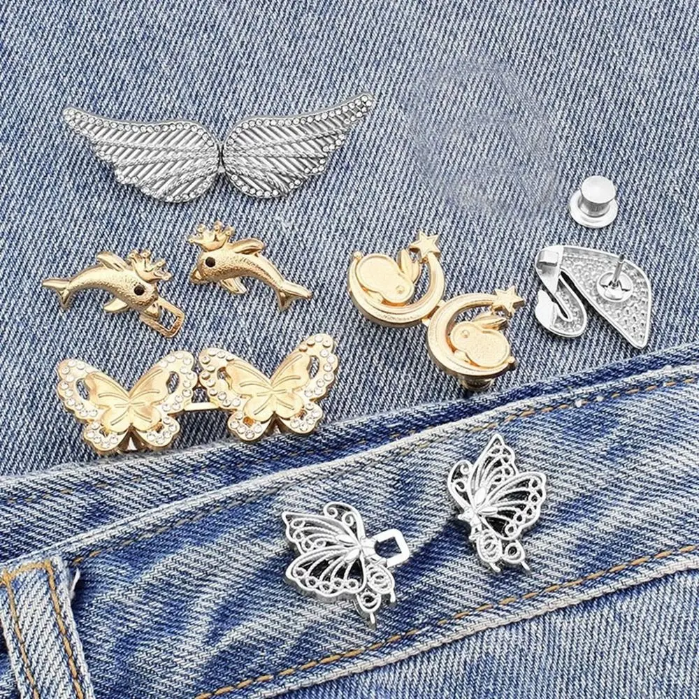 Metal Waist Button for Women Jeans