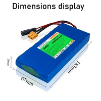 Batterie Li-Ion 36V 20Ah 18650 avec protection BMS pour trottinette électrique, avec port XT60/DC, chargeur de trottinette électrique 42V 2A gratuit 5