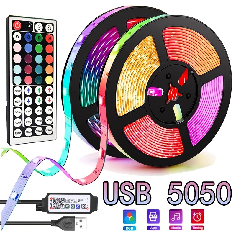RGB 3535 LED Strip Light Smart Phone Control Flexible Ribbon DIY Led Light Strip USB Tape Diode DC 5V Bluetooth Christmas Lights