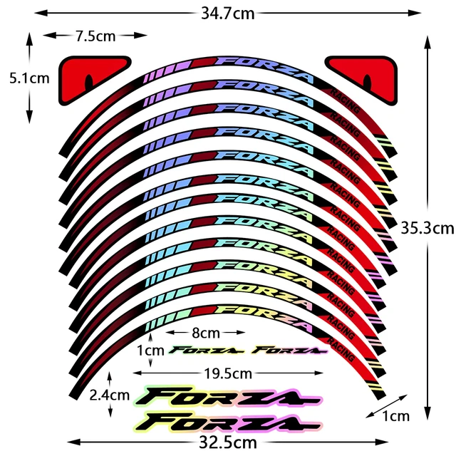 혼다 포르자 시리즈를 위한 휠 스티커 액세서리