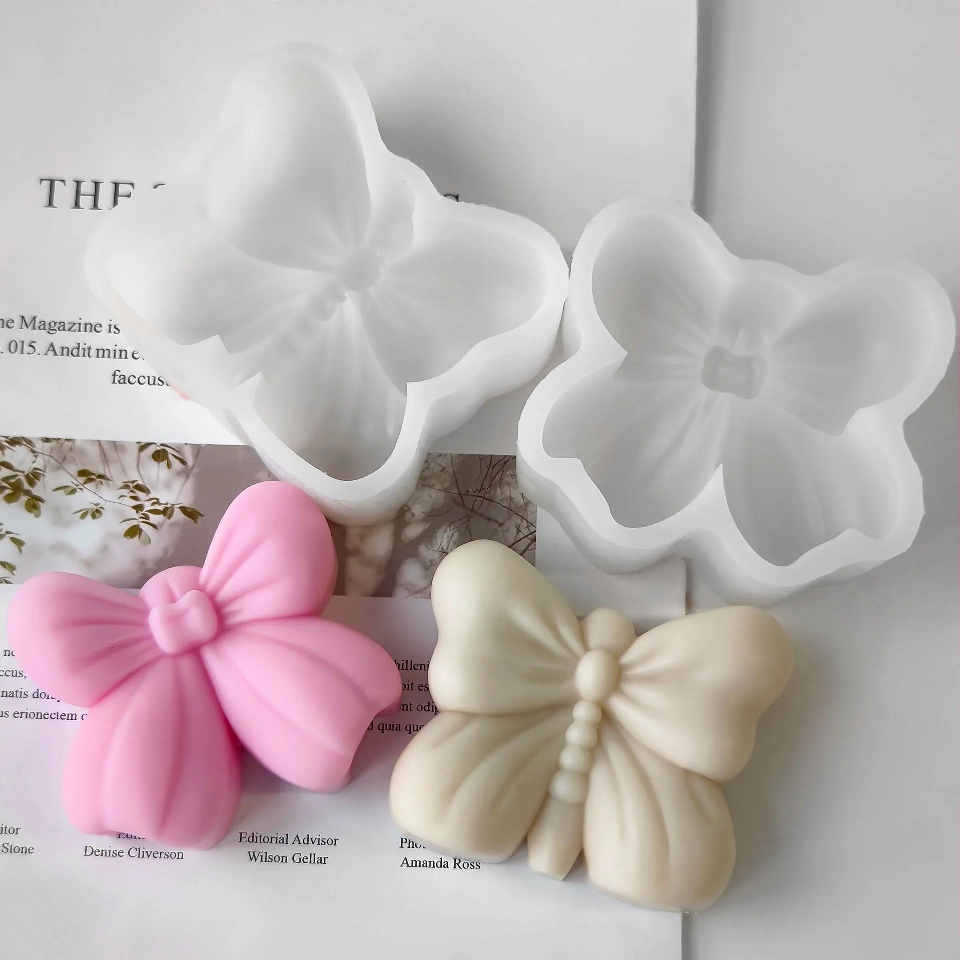 Silicone Candle Mold Butterfly Aroma Candle Plaster Ornament Mould Handmade Soap Soy Wax Candle Making Supplies DlY Bow Tie