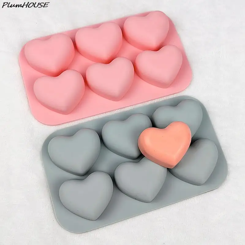 Soap Making Silicone Heart Shape  Silicone Heart Molds Soaps - 6 Cavities  Heart - Aliexpress