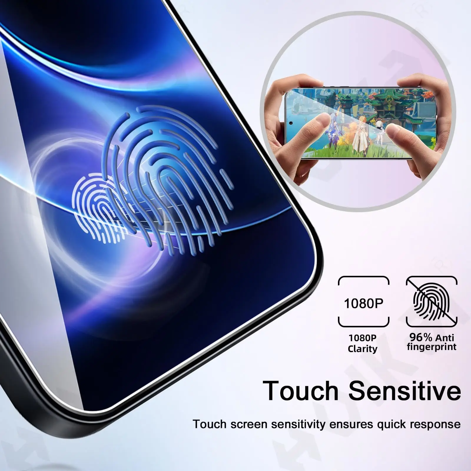 5-Pack Transparent Hydrogel Screen Protector Film, High Sensitivity, Soft TPU