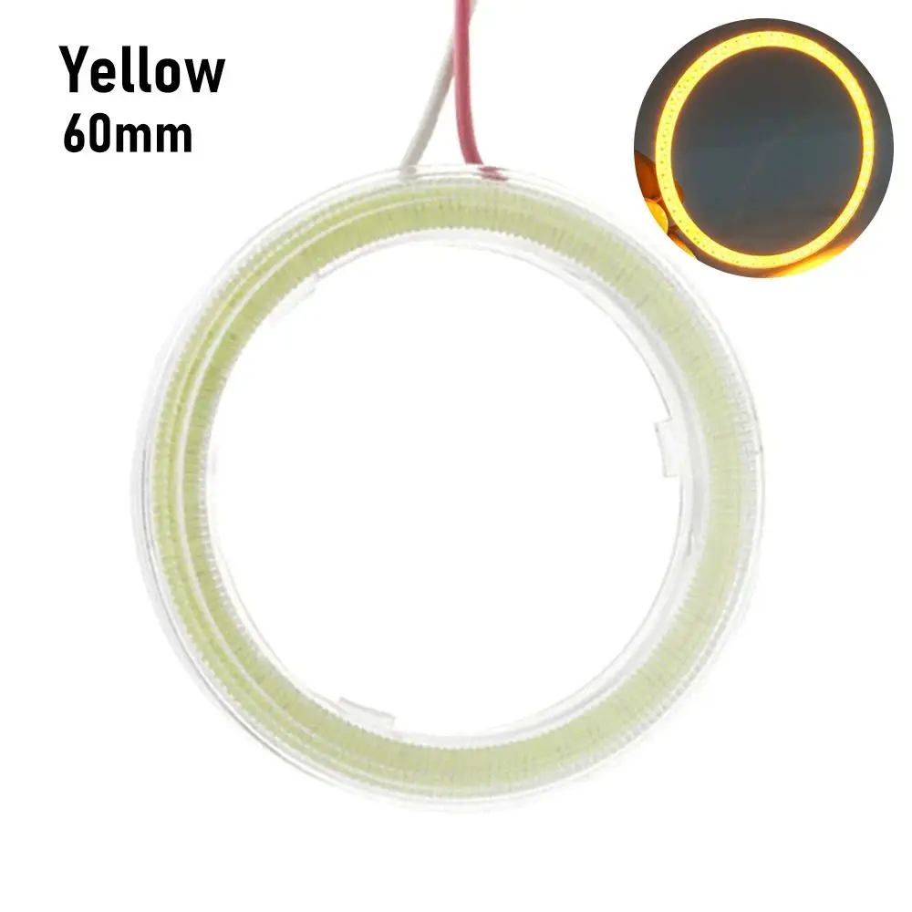 COB LED Headlight Angel Eyes Halo Ring Lamp - Motorcycle Decorative Daytime Running Fog Light, 12V