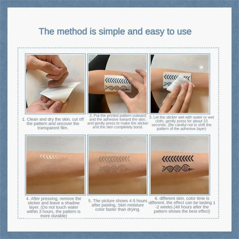 Juice Tattoo Natural Ink Long Lasting 2 Weeks Semi-permanent Water Transfer Tattoo Stickers Large Size Arm Sleeve Men Boy