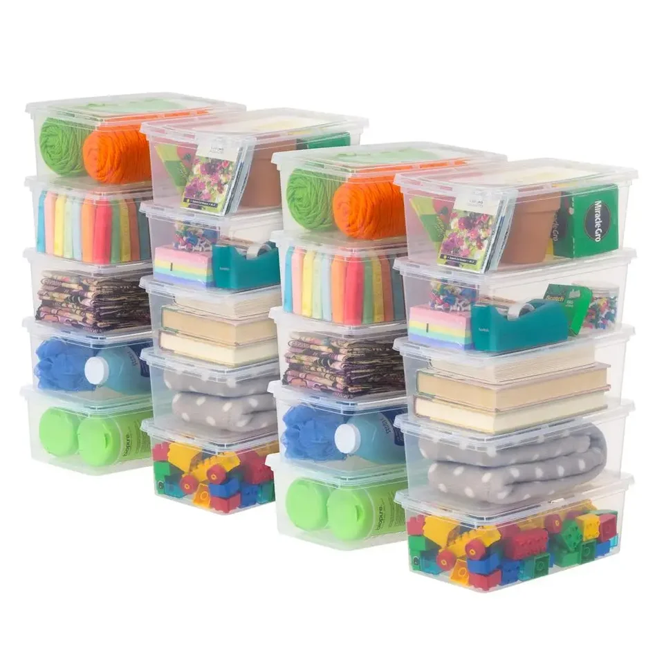 20 Pack Clear Stackable Storage Bins with Lids