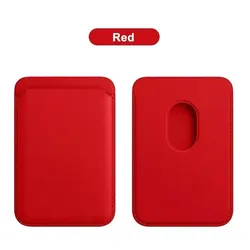 Premium Magnetic Leather Wallet Phone Case - Elegant Card Holder Bag Cover Accessory - Leather (Red)