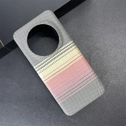 Carbon Fiber Grain Slim Protective Phone Case - Hard Shell Back Cover for Magic 6 Pro (Yellow)