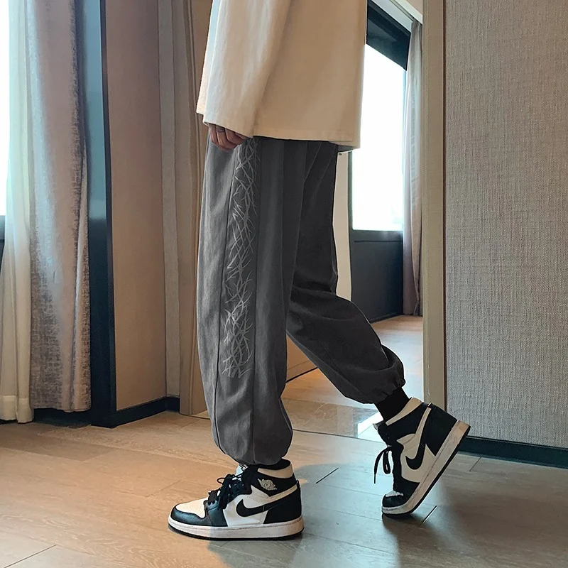 Spring Summer Fahsion Brand Hip Hop Man Drawstring Sport Ankle Straight Trousers BLoose Sweatpants Men Casual Pants Men's Pants