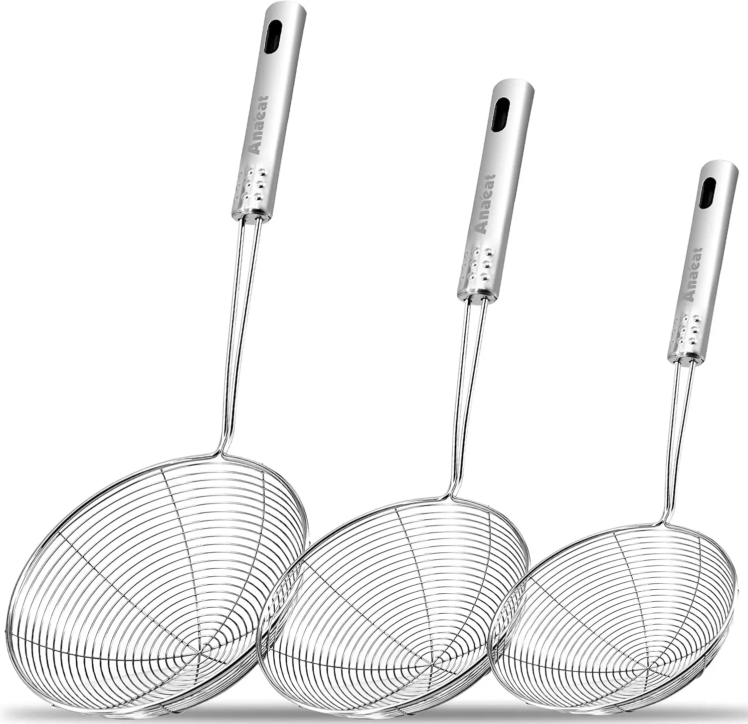 Oval Skimmer Stainless Steel Filter Mesh Oil Pot Food Filter Cookware Colander Fried Filter Kitchen Strainer Baking Cooking Tool