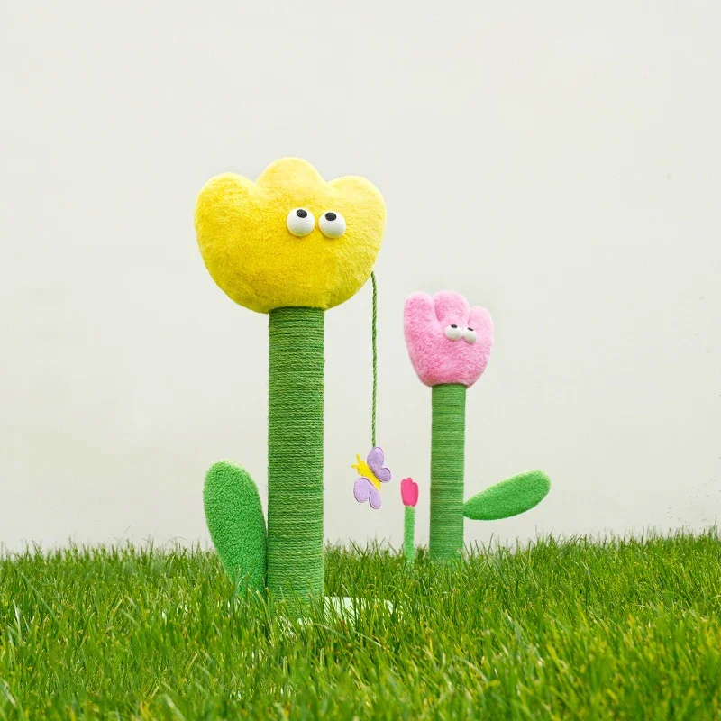 

Кошачье дерево с царапинами в форме тюльпана для домашних животных сизальный стойкий к царапинам кошка рамка для лазания котенок Интерактивная Когтеточка