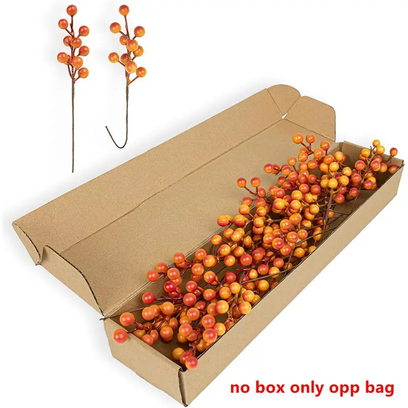 21 cm Schaumstoff, künstliche Stechpalmenbeere, Orangenbeerenzweige für Herbst, Erntedankfest, Ernte, Weihnachtsbaum, DIY-Heimdekoration – Detail 1